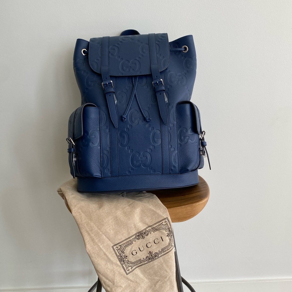 Gucci Blue Leather Backpack - Picture 2 of 15